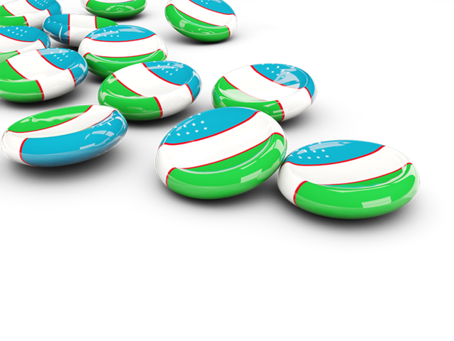 Round buttons. Download flag icon of Uzbekistan at PNG format