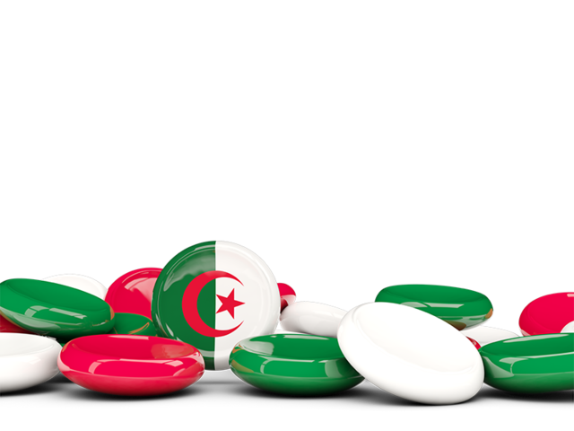 Round buttons background. Download flag icon of Algeria at PNG format