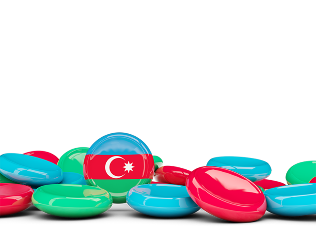 Бэкграунд из круглых пуговиц. Скачать флаг. Азербайджан