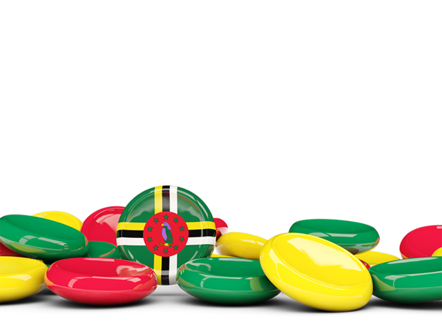 Round buttons background. Download flag icon of Dominica at PNG format