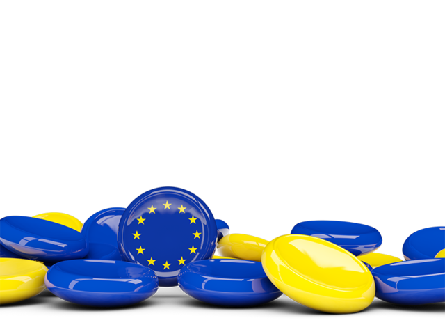 Бэкграунд из круглых пуговиц. Скачать флаг. Европейский союз