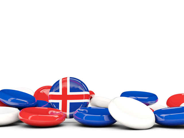 Бэкграунд из круглых пуговиц. Скачать флаг. Исландия