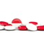 Indonesia. Round buttons background. Download icon.