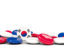 Южная Корея. Бэкграунд из круглых пуговиц. Скачать иллюстрацию.