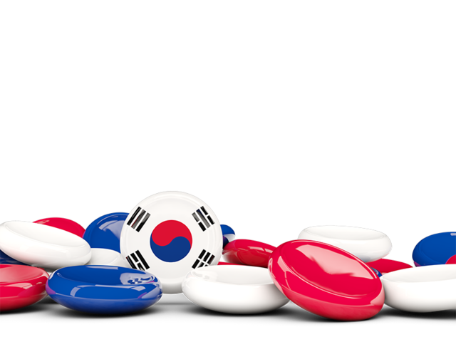 Бэкграунд из круглых пуговиц. Скачать флаг. Южная Корея
