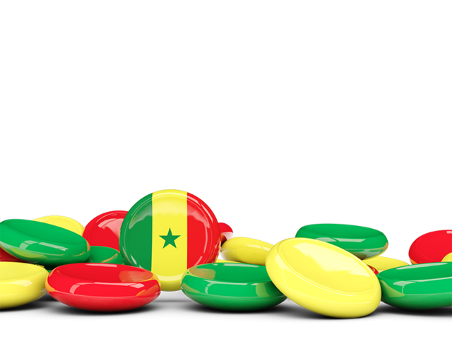Round buttons background. Download flag icon of Senegal at PNG format