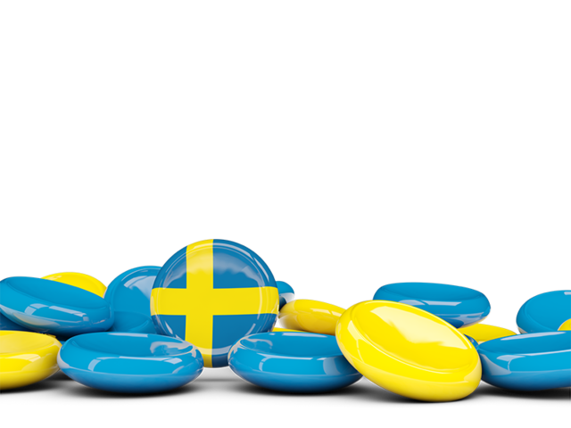 Бэкграунд из круглых пуговиц. Скачать флаг. Швеция