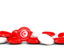 Tunisia. Round buttons background. Download icon.