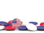 United States of America. Round buttons background. Download icon.