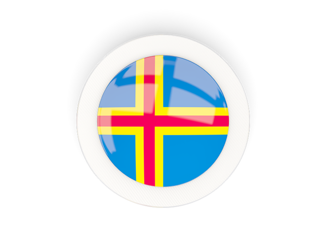 Round carbon icon. Download flag icon of Aland Islands at PNG format