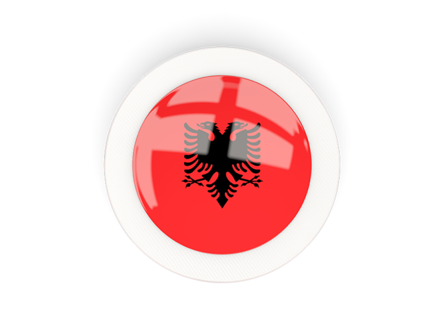 Круглая карбоновая иконка. Скачать флаг. Албания