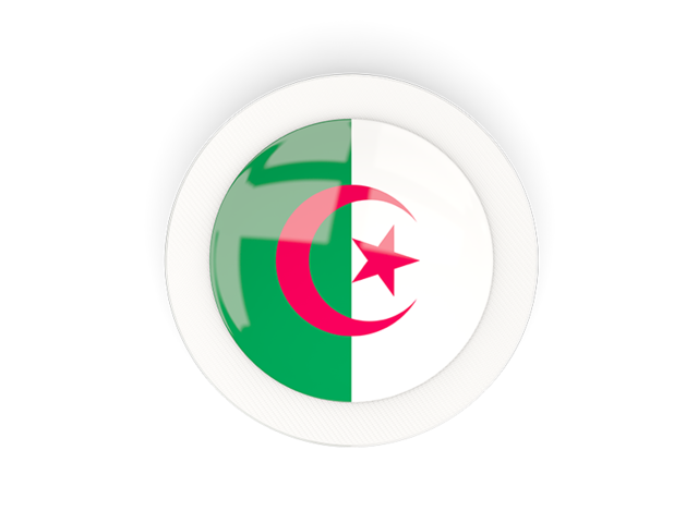 Круглая карбоновая иконка. Скачать флаг. Алжир