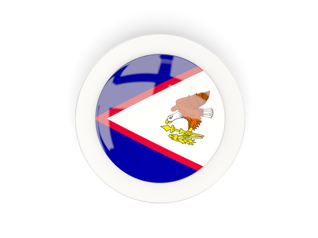 Круглая карбоновая иконка. Скачать флаг. Американское Самоа