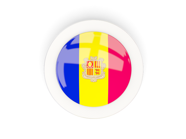 Round carbon icon. Download flag icon of Andorra at PNG format