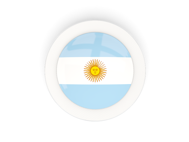 Круглая карбоновая иконка. Скачать флаг. Аргентина