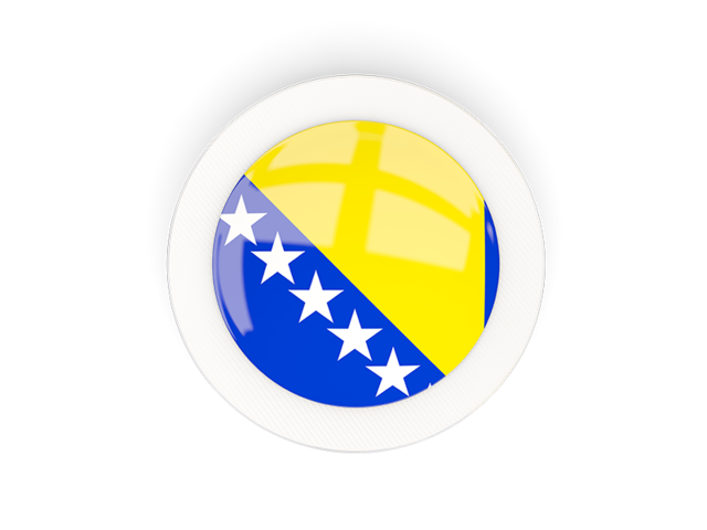 Круглая карбоновая иконка. Скачать флаг. Босния и Герцеговина