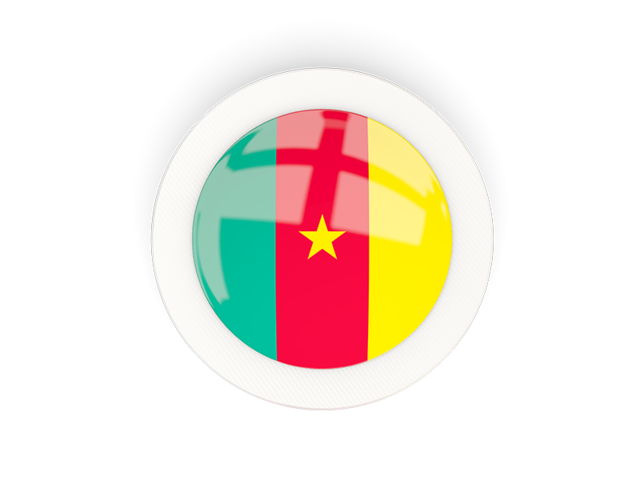 Round carbon icon. Download flag icon of Cameroon at PNG format