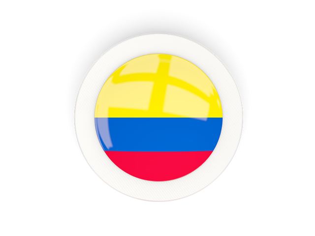 Круглая карбоновая иконка. Скачать флаг. Колумбия