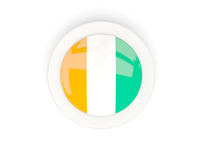 Круглая карбоновая иконка. Скачать флаг. Кот-д'Ивуар