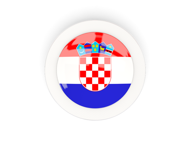 Круглая карбоновая иконка. Скачать флаг. Хорватия
