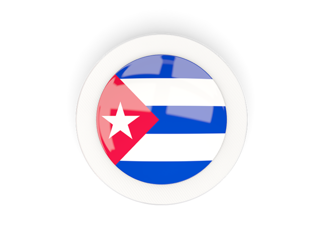 Круглая карбоновая иконка. Скачать флаг. Куба