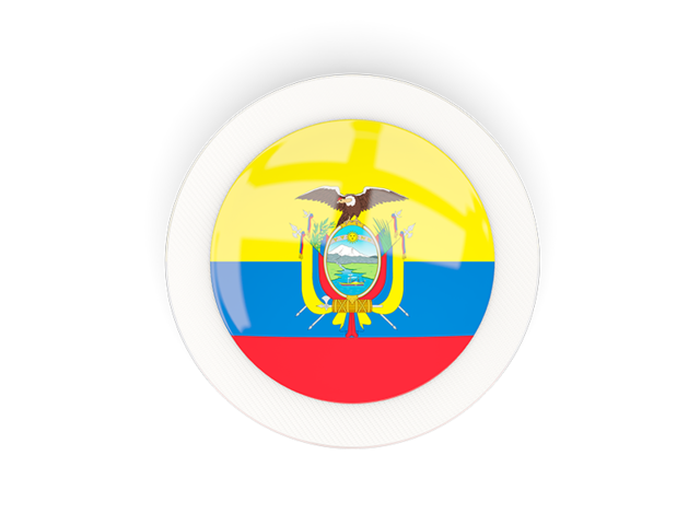 Круглая карбоновая иконка. Скачать флаг. Эквадор