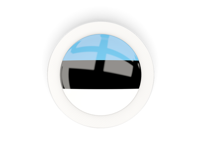 Круглая карбоновая иконка. Скачать флаг. Эстония