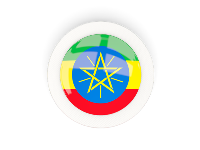 Круглая карбоновая иконка. Скачать флаг. Эфиопия