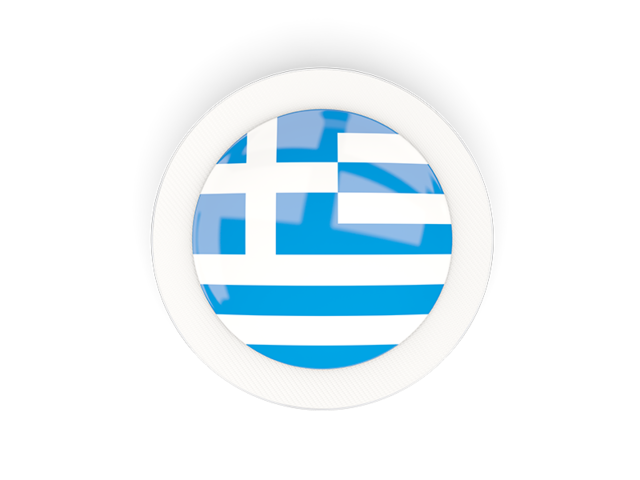 Круглая карбоновая иконка. Скачать флаг. Греция