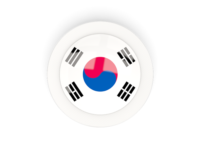 Круглая карбоновая иконка. Скачать флаг. Южная Корея