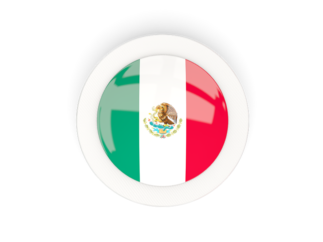 Круглая карбоновая иконка. Скачать флаг. Мексика