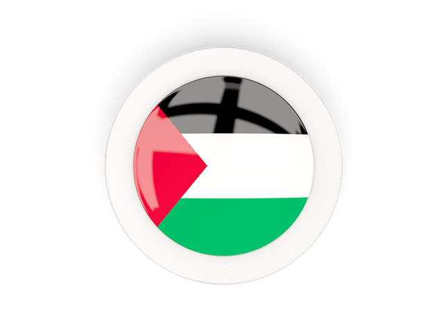 Круглая карбоновая иконка. Скачать флаг. Палестинские территории