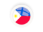 Philippines. Round carbon icon. Download icon.