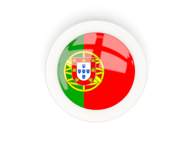 Круглая карбоновая иконка. Скачать флаг. Португалия