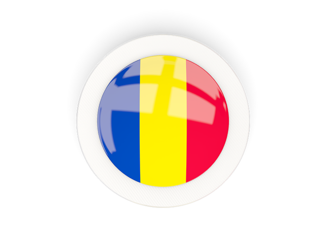 Круглая карбоновая иконка. Скачать флаг. Румыния