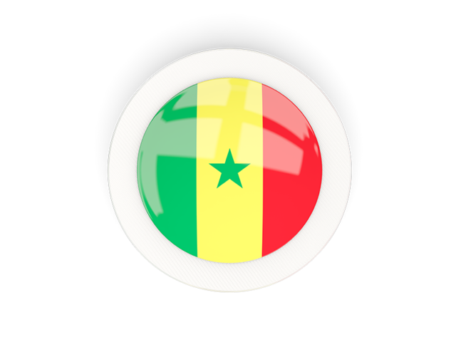 Круглая карбоновая иконка. Скачать флаг. Сенегал
