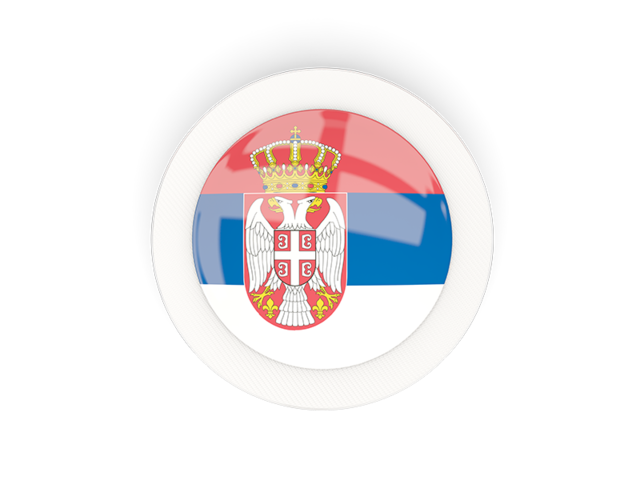 Круглая карбоновая иконка. Скачать флаг. Сербия