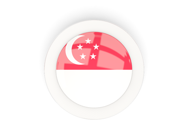 Круглая карбоновая иконка. Скачать флаг. Сингапур