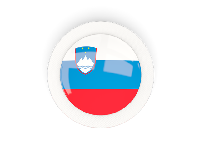 Круглая карбоновая иконка. Скачать флаг. Словения