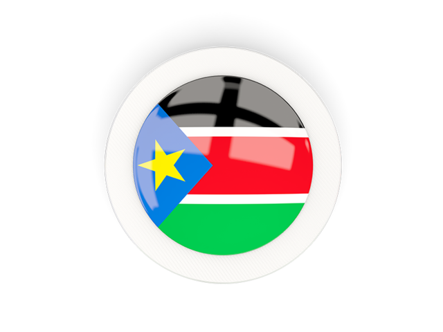 Круглая карбоновая иконка. Скачать флаг. Южный Судан