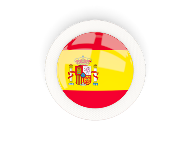 Круглая карбоновая иконка. Скачать флаг. Испания