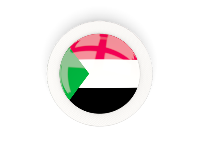 Круглая карбоновая иконка. Скачать флаг. Судан