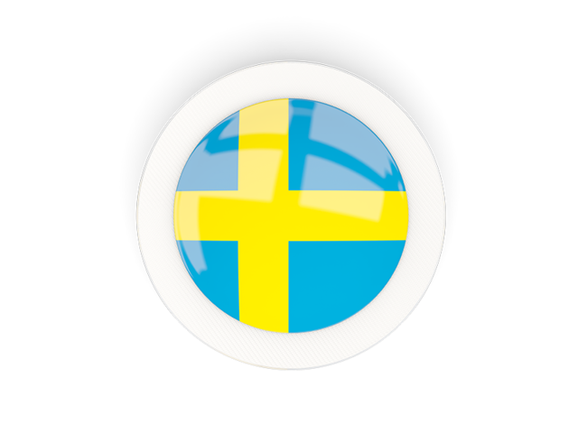 Круглая карбоновая иконка. Скачать флаг. Швеция