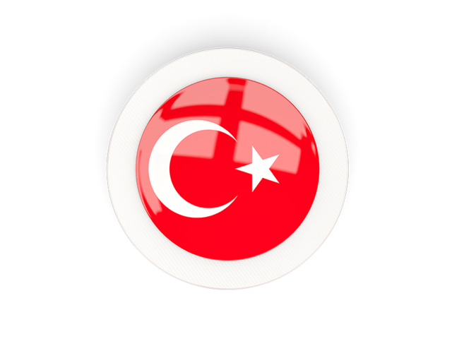 Круглая карбоновая иконка. Скачать флаг. Турция