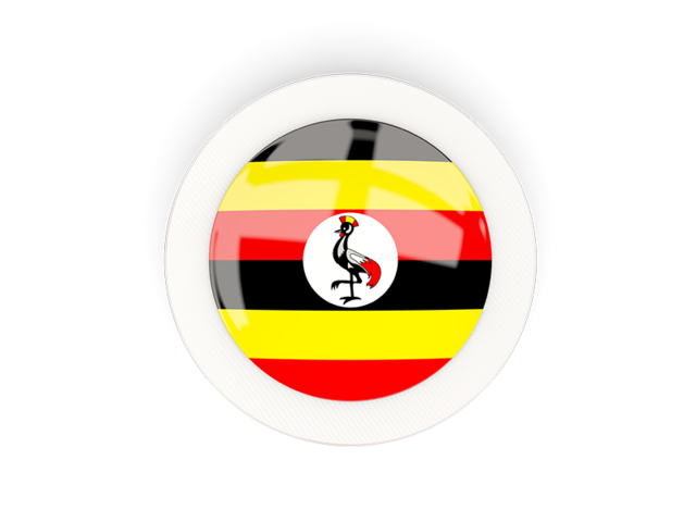 Круглая карбоновая иконка. Скачать флаг. Уганда