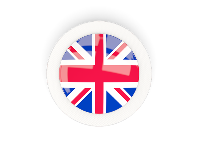 Круглая карбоновая иконка. Скачать флаг. Великобритания