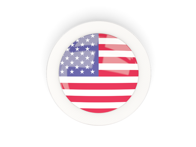 Round carbon icon. Illustration of flag of United States of America