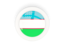 Uzbekistan. Round carbon icon. Download icon.