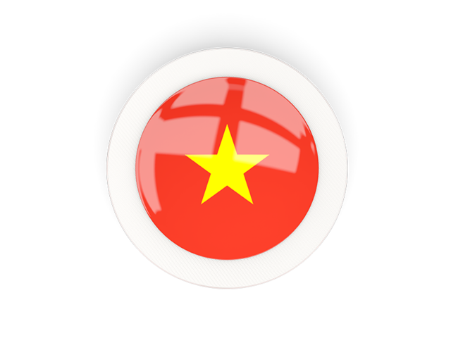 Round carbon icon. Illustration of flag of Vietnam