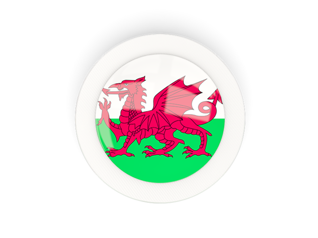 Round carbon icon. Download flag icon of Wales at PNG format